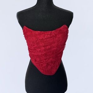 AKIRA Red Laced Strapless Corset